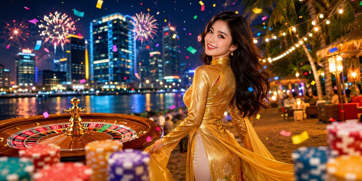 Người dùng Hà Nội xem bàn roulette trong bối cảnh áo dài hiện đại